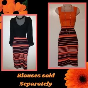 ❤🏷SOLD❤🏷Lularoe Orange and Black striped skirt